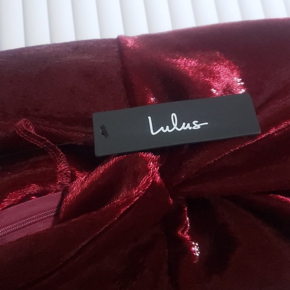 NWT Lulus L Stunning Ways Wine Red Velvet Sleeveless Mini Dress - Picture 11 of 15